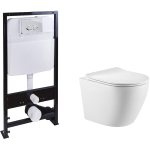  Унитаз подвесной безободковый с инсталляцией SantiLine SL-5027+SL-01