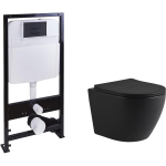  Унитаз подвесной безободковый с инсталляцией SantiLine SL-5025MB+SL-03