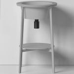 Раковина с консолью  50х50 Abber  Bequem AC2130MG серый матовый