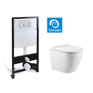 Унитаз подвесной безободковый + инсталляция SantiLine SL-5025+SL-01 Унитаз подвесной безободковый + инсталляция SantiLine SL-5025+SL-01