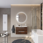 ECO-CER-N База под раковину подвесная с двумя выкатными ящиками, Орех шоколад Софт, 800x457x500, ECO-CER-N-800-2C-SO-NCS-P