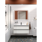 PLANE База под раковину подвесная с двумя выкатными ящиками, Белый глянец, 1000x458x500, PLANE-1000-2C-SO-BL