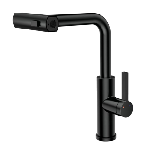 Смеситель для кухни с выдвижной лейкой RUSH Tinos (TI3732-18Black)