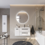 ECO-CER-N База под раковину подвесн. с дв. выкат. ящ. и одной распашн. дверцей, правосторонн. Bianco Lucido, 1000x457x500,ECO-CER-N-1000-2C-1A-SO-BL-R