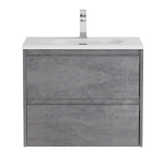 KRAFT 39 База под раковину подвесная с двумя выкатными ящиками, Cemento Grigio, 700х390x500, KRAFT 39-700/390-2C-SO-CG