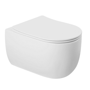 Унитаз ABBER Bequem AC1104TN подвесной белый, безободковый, смыв торнадо