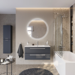 ECO-CER-N База под раковину подвесная с двумя выкатными ящиками, Grafito, 1000x457x500, ECO-CER-N-1000-2C-SO-GR-P