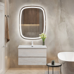 MOLVENO База под раковину подвесная с двумя выкатными ящиками, Legno Bianco, 900x500x500, MOLVENO-90-2C-SO-LB