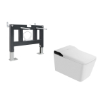 Комплект ABBER подвесной электронный унитаз-биде Rechteck AC1215S белый с импульсным смывом с инсталляцией AC0101P