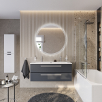 ECO-CER-N База под раковину подвесная с двумя выкатными ящиками, Grafito, 1200x457x500, ECO-CER-N-1200-2C-SO-GR-P