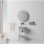 Консоль с керамической раковиной ABBER Bequem AC2130MG серый матовый