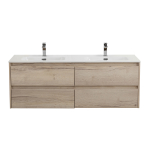 KRAFT База под раковину подвесная с четырьмя выкатными ящиками для раковины с двумя чашами, Rovere Galifax Bianco, 1200x460x500, KRAFT-1200-4C-SO-2-RGB