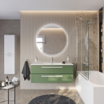 ECO-CER-N База под раковину подвесная с двумя выкатными ящиками, Фисташковый Софт, 1200x457x500, ECO-CER-N-1200-2C-SO-PS-P