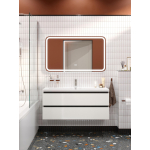 PLANE База под раковину подвесная с двумя выкатными ящиками, Белый глянец, 1200x458x500, PLANE-1200-2C-SO-BL