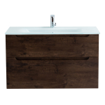 ETNA-H60 База под раковину подвесная с двумя выкатными ящиками, с доводчиками, Rovere Moro, 1000x455x600, ETNA-H60-1000-2C-SO-RW-P