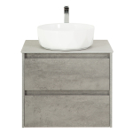 KRAFT База под раковину подвесная с двумя выкатными ящиками, Cemento Grigio, 700x460x500, KRAFT-700-2C-SO-CG