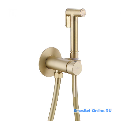 Фото Смеситель ABBER Wasser Kreis AF8125G с гигиеническим душем, золото матовое
