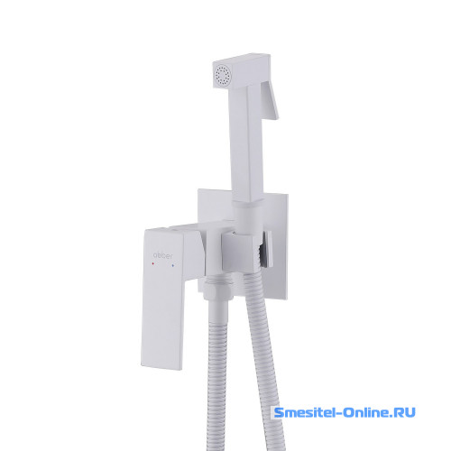 Фото Смеситель ABBER Daheim AF8226W с гигиеническим душем,белый матовый