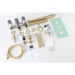 Душевая система ABBER Perfekte 316 AF8A50BG скрытого монтажа с изливом, золото брашированное