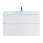 ETNA-H60 База под раковину подвесная с двумя выкатными ящиками, с доводчиками, Bianco Lucido, 1000x455x600, ETNA-H60-1000-2C-SO-BL-P