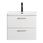 DUE База под раковину подвесная с двумя выкатными ящиками, Bianco Lucido, 600x422x500, DUE-600-2C-SO-BL-P