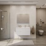 DUET-N База под раковину подвесная с двумя выкатными ящиками, правосторонняя, Bianco Lucido, 1000x457x500, DUET-N-1000-2C-SO-BL-R