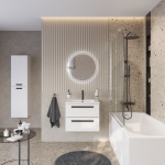 ECO-CER-N База под раковину подвесная с двумя выкатными ящиками, Bianco Lucido, 600x457x500, ECO-CER-N-600-2C-SO-BL