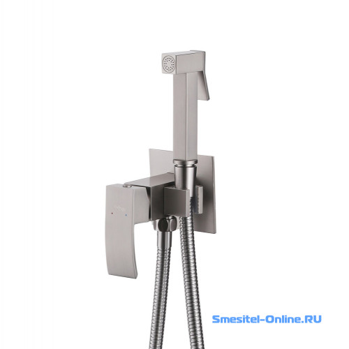 Фото  Смеситель c гигиеническим душем Abber Wasserfall AF8625SP   сатин
