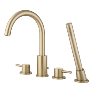 Смеситель на борт ванны Abber Wasser Kreis AF8113G золото матовое Смеситель на борт ванны Abber Wasser Kreis AF8113G золото матовое