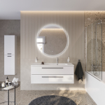 ECO-CER-N База под раковину подвесная с двумя выкатными ящиками, правосторонняя, Bianco Lucido, 1200x457x500, ECO-CER-N-1200-2C-SO-BL-R