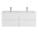 ETNA База под раковину подвесная с четырьмя выкатными ящиками для раковины с двумя чашами, Bianco Lucido, 1202x462x500, ETNA-1200-4C-SO-2-BL