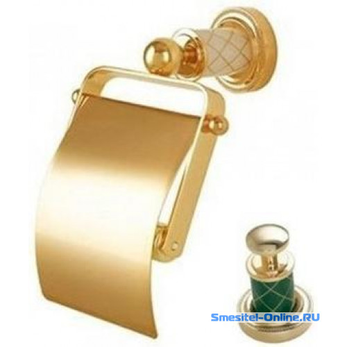 Фото Держатель для туалетной бумаги Boheme Murano 10901-GR-G золото, зеленый