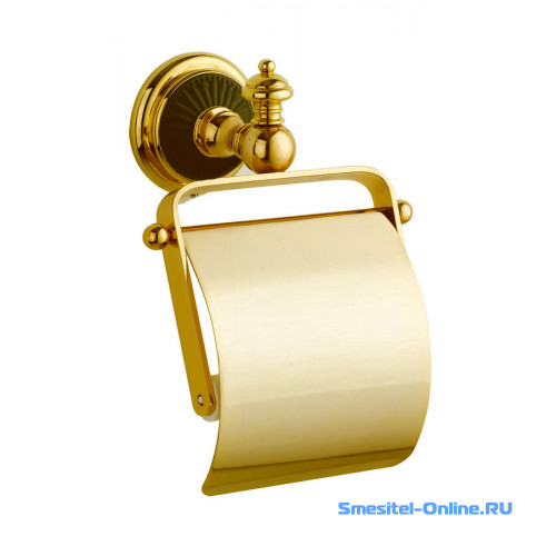 Фото Держатель для туалетной бумаги с крышкой Boheme Palazzo золото/керамика 10151