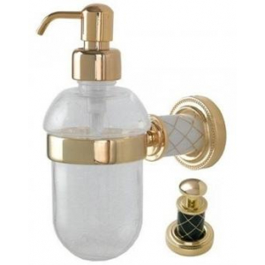 Дозатор для жидкого мыла Boheme Murano 10912-B-G золото, черный