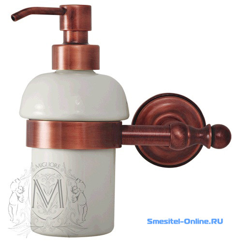 Фото Дозатор жидкого мыла Migliore Mirella медь ML.MRL-M068.RA керамика