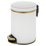 Ведро для мусора 5л Geralis V-FWG-B FLOWER белое, кант золото