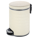 Ведро для мусора 5л Geralis V-KLH-B CROCO бежевое, кант хром