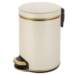 Ведро для мусора 5л Geralis V-RWG-B Ромб белое, кант золото