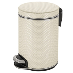 Ведро для мусора 5л Geralis V-RWH-B Ромб белое, кант хром