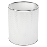 Ведро для мусора 7,5л открытое Geralis M-PWH-S PUNTO белое, кант хром