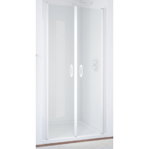Дверь в душевой проем Е2Р 75 01 01 профиль белый стекло прозрачное