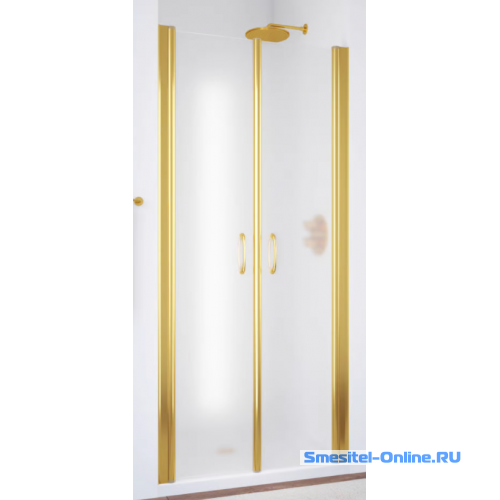 Фото Дверь в душевой проем Е2Р 80 09 10 профиль золото стекло сатин