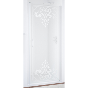 Дверь в душевой проем ЕР 60 01 ARTDECO D2 профиль белый стекло стекло прозрачное рисунок матовый