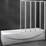 Шторка на ванну 120 Cezares Relax R RELAX-V-5-120/140-P-Bi-R серый