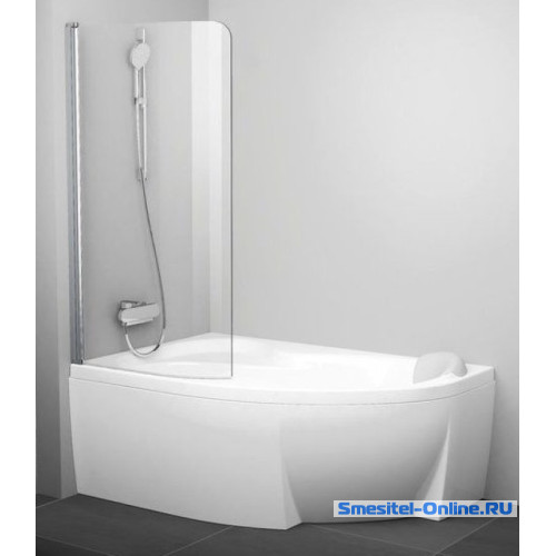 Фото Шторка на ванну Ravak Rosa 140/150 CVSK1 блестящая+транспарент 7QLM0C00Y1