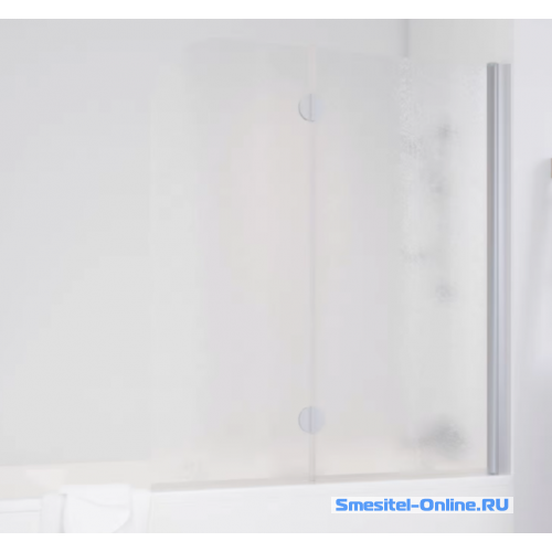 Фото Шторка на ванную  E2V 120 07 02 R профиль матовый хром стекло шиншилла
