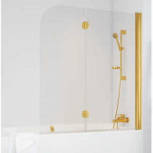 Шторка на ванную  E2V 120 09 01 R профиль золото стекло прозрачное