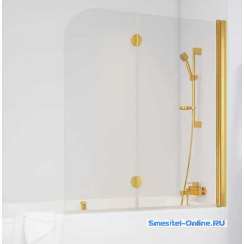 Фото Шторка на ванную  E2V 120 09 01 R профиль золото стекло прозрачное