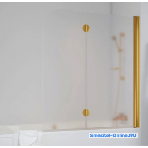 Фото Шторка на ванную  E2V 120 09 10 R профиль золото стекло сатин
