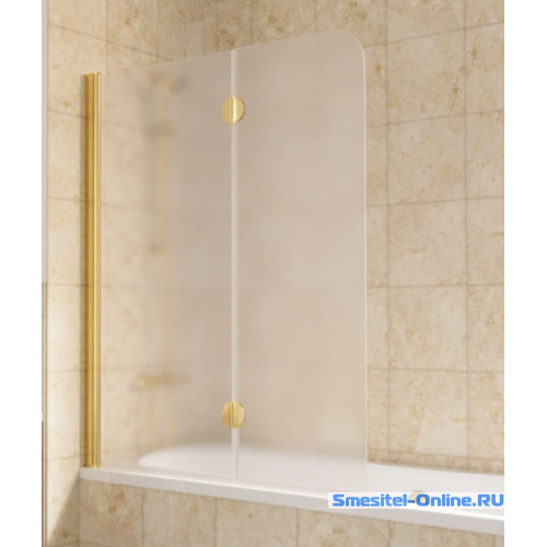 Фото Шторка на ванную  E2V LUX 120 09 10 L профиль золото стекло сатин
